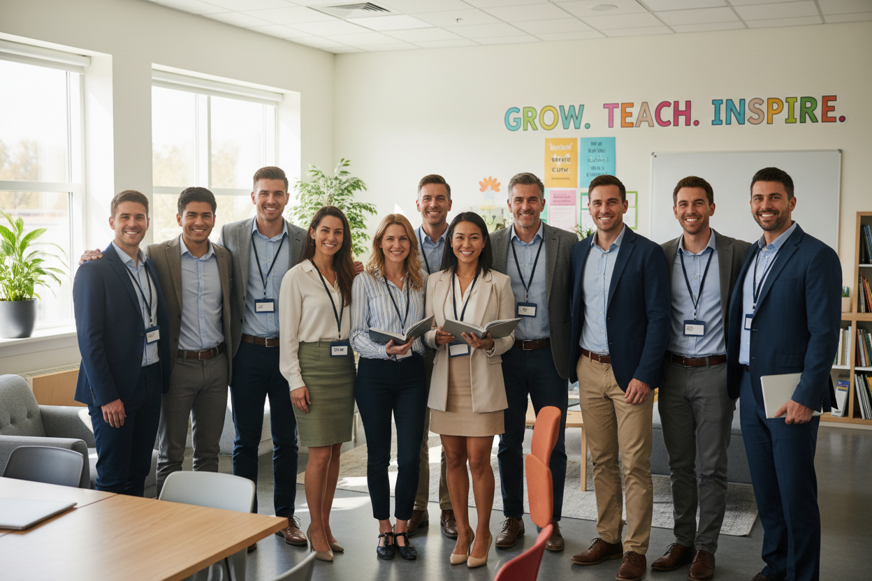 Team of teachers and teaching assistants